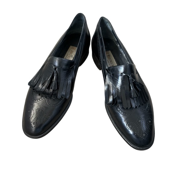 Bruno Magli Handmade in Italy Leather Wingtip Tassel Classic Loafers Size 9.5 N